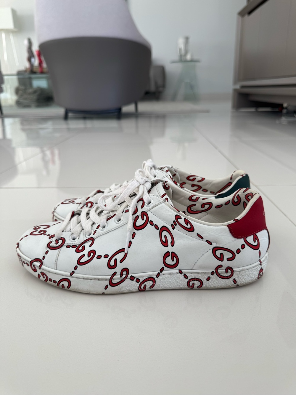 Gucci Ace 'GG Chain Print' Sneakers